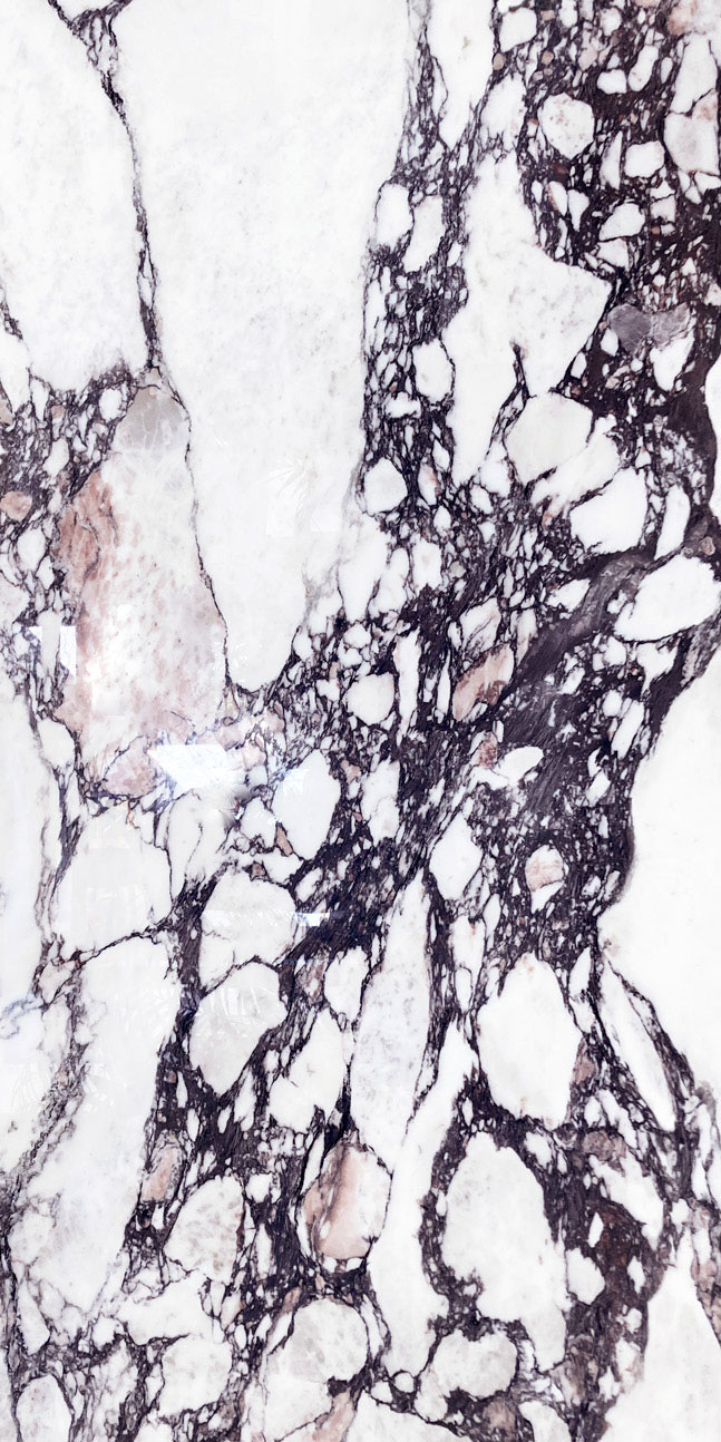 Terza Dimensione Calacatta Viola Marmoroptik Keramikplatte mit markanter Aderung