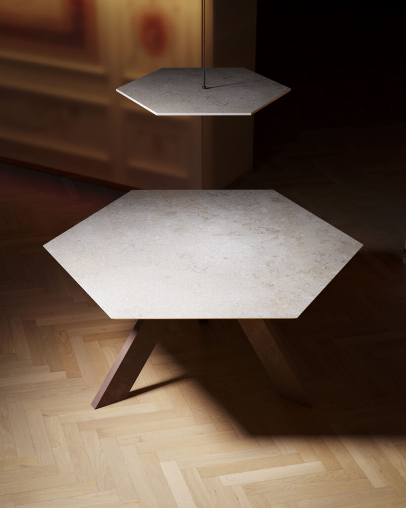 Terza Dimensione OTO Rock Exagonal KeramikmÃ¶bel und Design-Tisch