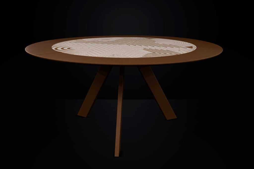 Terza Dimensione Leather KeramikmÃ¶bel und Design-Tisch