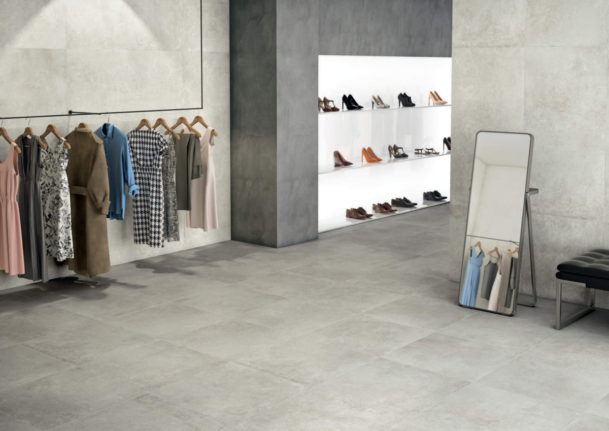 Caesar Step In Feinsteinzeug in Stein- und Betonoptik bei Keramik Girola in Allschwil bei Basel