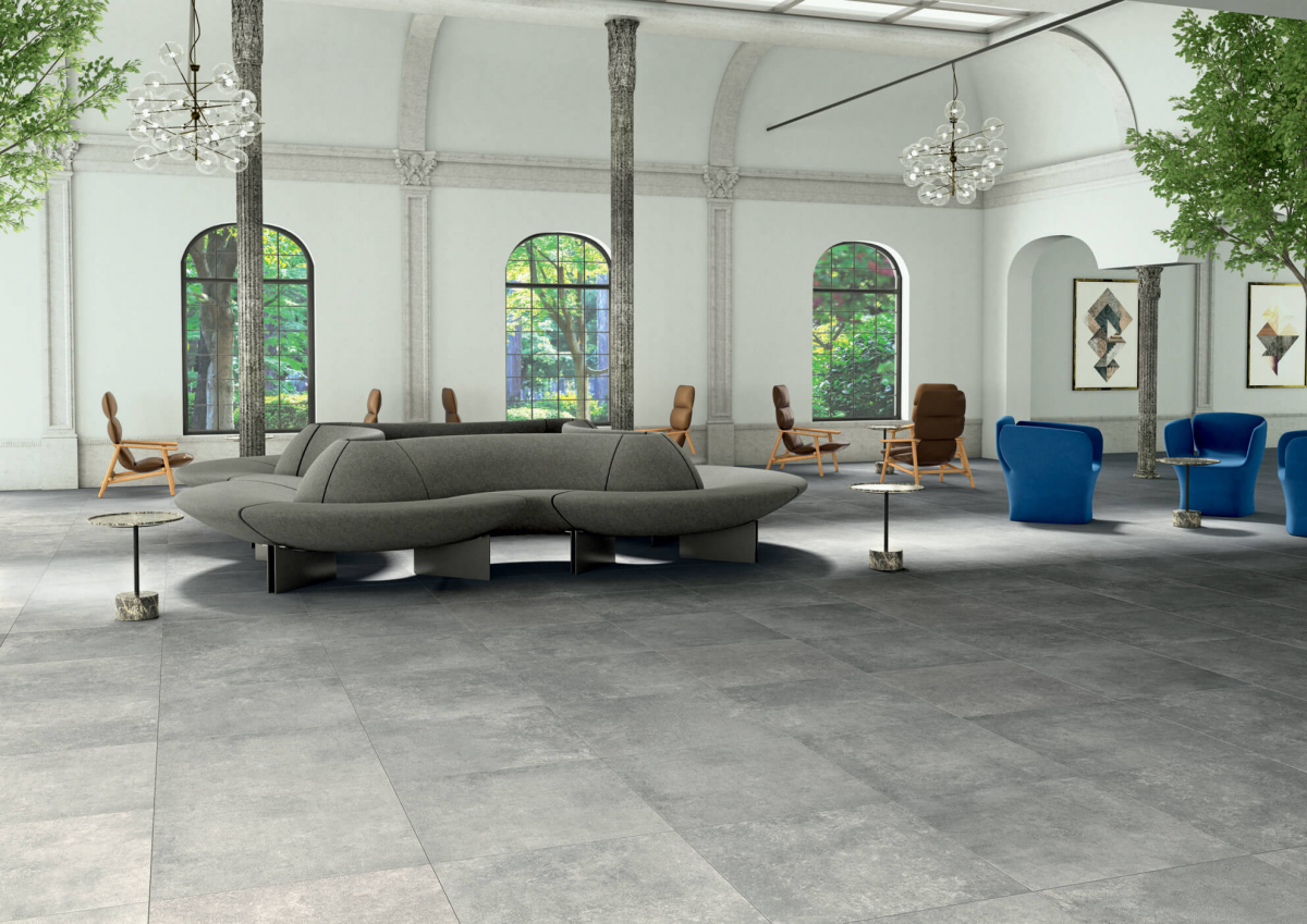 Caesar Step In Feinsteinzeug in Stein- und Betonoptik bei Keramik Girola in Allschwil bei Basel
